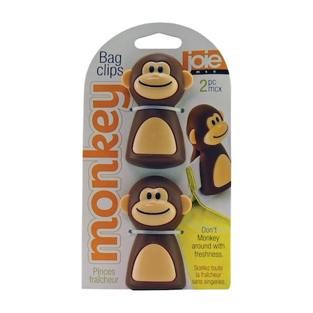 Joie Joie Monkey Brown/ Beige Plastic Bag Clips, PK2 77729